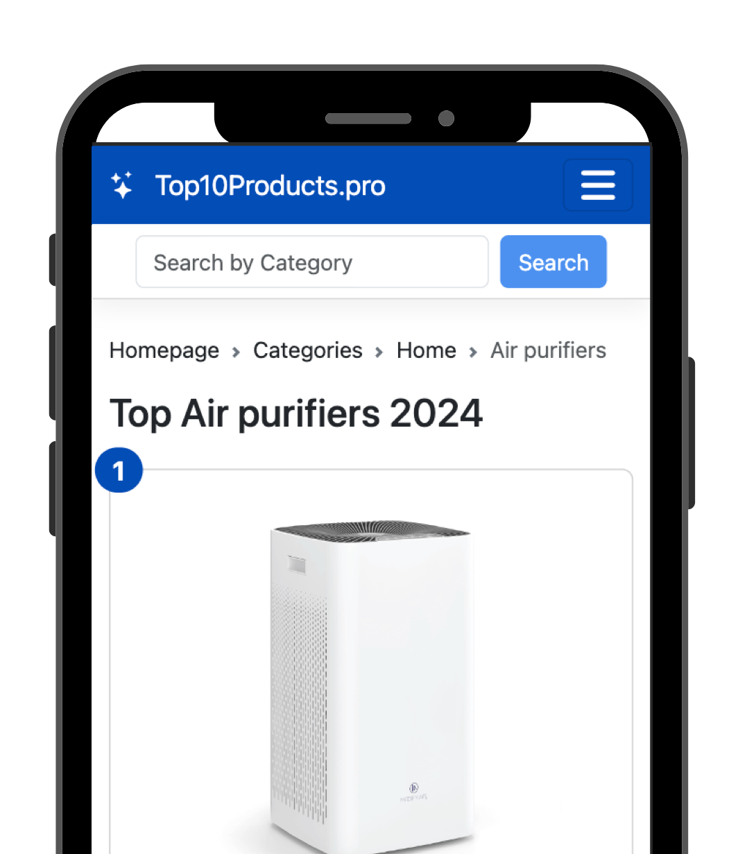 Top10Products.pro mobile header image